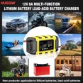 thumbnail image 4 of HUSGW 12V6A car and motorcycle battery charger color screen lead-acid lithium battery universal black yellow, 4 of 9