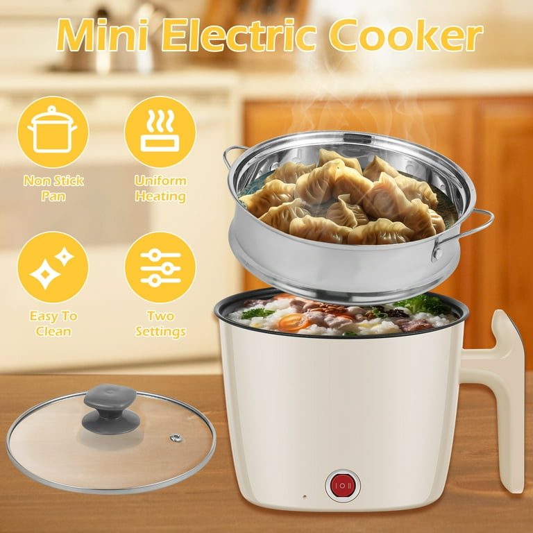 Gpoty 55oz Electric Hot Pot,Non-Stick Ramen Noodles Cooker with
