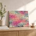 thumbnail image 2 of Mosaic Blocks Canvas Wall Art, Modern Abstract Minimalist Orange Pink Blue Plaid Wooden‑Stretched Canvas Print Artwork, Home Wall Decor for Living Room Bedroom Office 18"Lx12"W, 2 of 9
