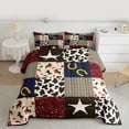 thumbnail image 2 of Castle Fairy Western Cowboy Bedding Comforter Set 2pcs for Boys Girls,Geometric Plaid Twin Comforter Sets Microfiber,Texas Star Horseshoe Breathable Bedding Set,Lightweight Room Decor,Reversible, 2 of 8