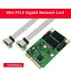 thumbnail image 2 of Mini PCI-E to 2port Network Card 1000Mbps Gigabit Ethernet 10/100/1000M RJ45 LAN Network Adapter for Computer PC, 2 of 5