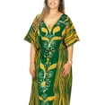 thumbnail image 6 of HAPPY BAY Women's Summer Nightgown Batik Caftan for Womens Sleepwear Long House Kaftan Loungewear Dashiki Dress for Women 2X-3X Fern, Floral, 6 of 6