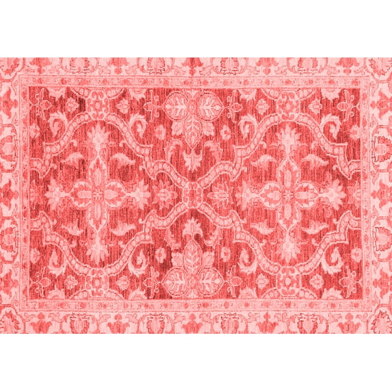 Ahgly Company Machine Washable Indoor Rectangle Oriental Red Traditional Area Rugs, 2' x 3'