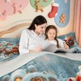 thumbnail image 5 of Manfei Festive Christmas Tree 7pcs Queen Bedding,Xmas Holiday Season Bedding Comforter Set Queen,Light Gray Reversible, 5 of 7