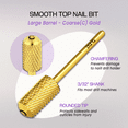 thumbnail image 3 of USA Pana 3/32" Professional Safety Nail Carbide - Smooth Round Top Large Barrel Head for Electric Dremel Drill Machine (Gold, Coarse Grit ), 3 of 6