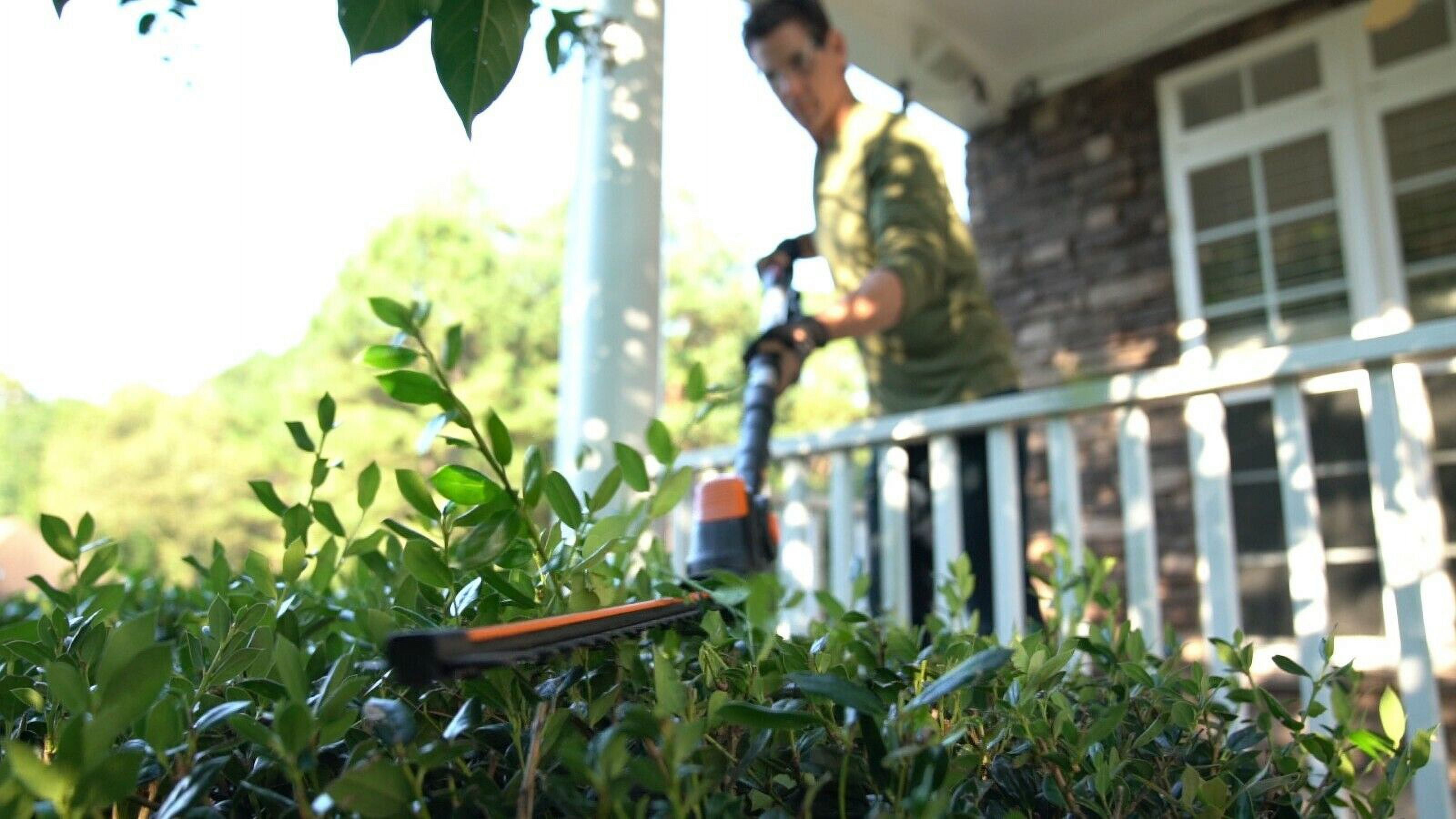 Restored Worx WG252 20" - 20V Pole Hedge Trimmer with 13' Reach, 10-Position Head, Rotating Handle (Refurbished)