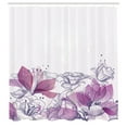 thumbnail image 2 of Ambesonne Flower Shower Curtain, Retro Floral Hibiscus Print, 69"Wx70"L, Pale Rose, 2 of 4
