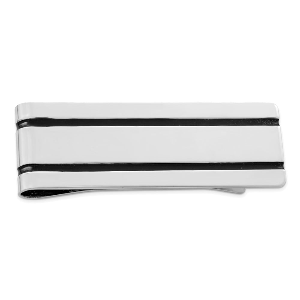 FB Jewels Solid 925 Sterling Silver Rhodium-Plated Enameled Tie Bar