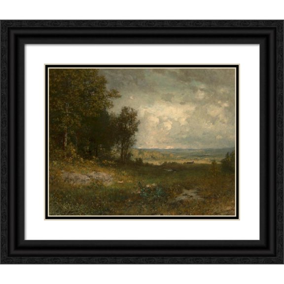 Alexander Helwig Wyant 18x15 Black Ornate Wood Framed Double Matted Museum Art Print Titled - End of Summer (circa 1880-1892)
