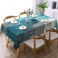 thumbnail image 2 of Teal and Grey Rectangle Tablecloth Abstract Art Painting Table Cloth for Kitchen Dining Turquoise White Tablecloths Geometric Blue Table Cover Decor for Party Patio 60 x 84 Inch, 2 of 5