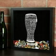 thumbnail image 5 of Torched Indiana Beer Cap Shadow Box Wall Mount Decor 13"x13"x3" Black, 5 of 8