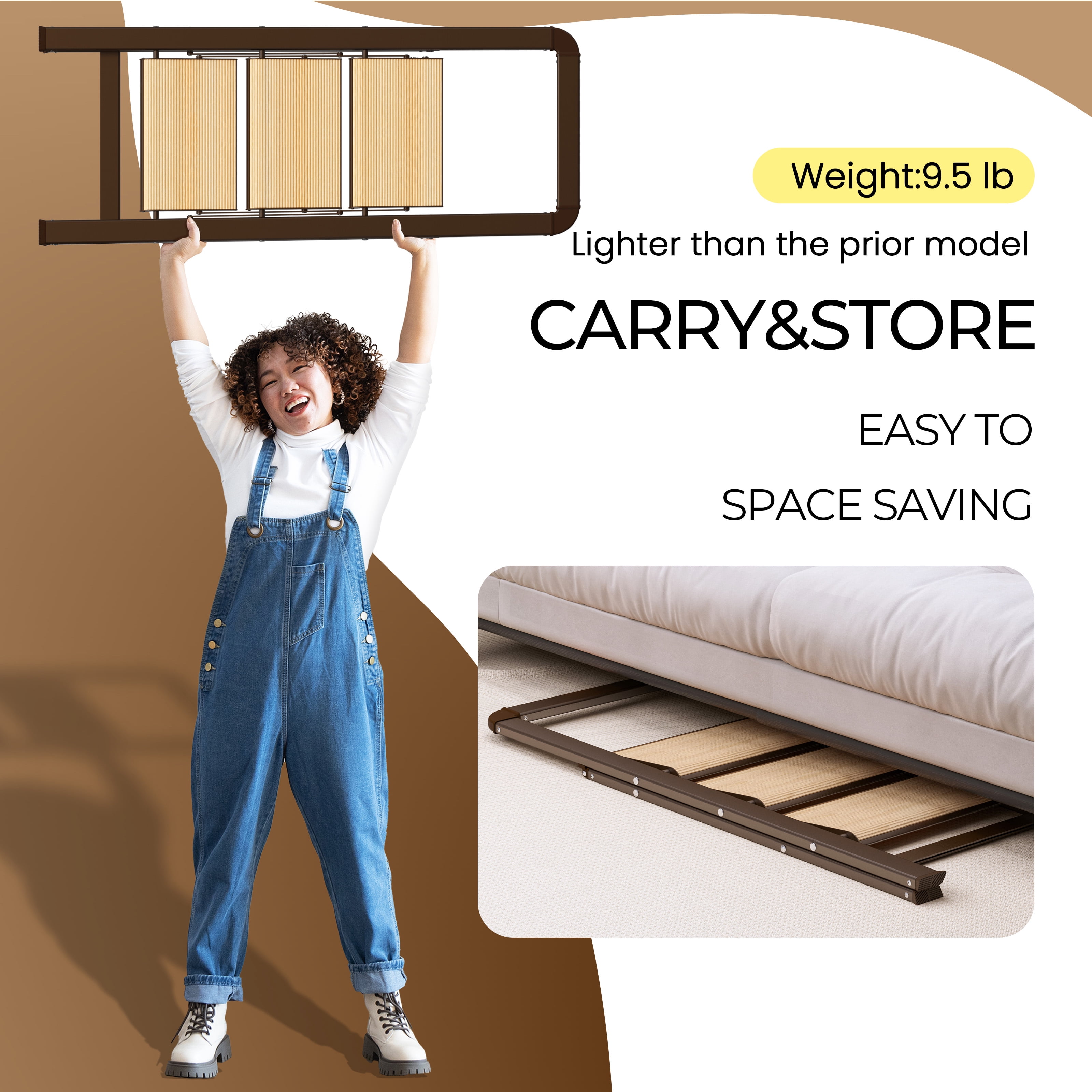 3 Step Folding Ladder 450 lbs Capacity Aluminum Alloy with Handrails Non-Slip for Home Kitchen Garage