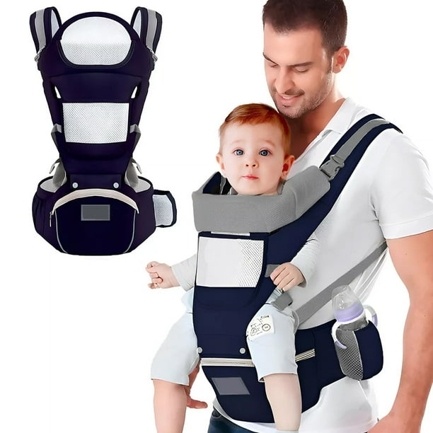 Canguro Porta bebe Mochila Multifuncional con asiento Color Azul Marino