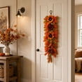 thumbnail image 4 of Cadancy Fall Garland Sunflower Maple Leaf Swag for Front Door Porch Wall Hanging Artificial Floral Teardrop Thanksgiving Decorations Autumn Harvest Seasonal Home Decor, 4 of 7