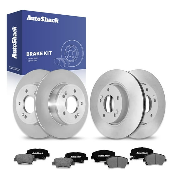 AutoShack Front & Rear Brake Rotors & Ceramic Pads for Kia & Hyundai, Forte5 2015-2016 Veloster 2014, FWD L4 1.6L 2.0L