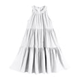 thumbnail image 5 of ZACPNCV Girls' Sleeveless Gradient Dress Summer Casual Sundress Skater Swing Twirly Halter Dress White 9-10 Years, 5 of 7