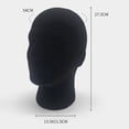 thumbnail image 5 of Ettsollp Black Foam Wig Head Tall Male Mannequin Hairpieces Display Holder Hats Sunglasses Headphone Headwear Stand Cosmetics Model Head Prop, 5 of 8