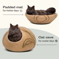 thumbnail image 4 of Meowfia Cat Cave for Large Cats, Beige, 4 of 7