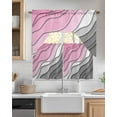 thumbnail image 2 of Pink Grey Ombre Swag Valance and Tier Curtains 24'' Length Set, Modern Geometric Abstract Aesthetics Cream Light Filtering Kitchen Curtains, Tier Curtain Valances for Bathroom/Living Room/Bedroom, 2 of 6