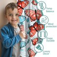 thumbnail image 3 of Blackout Kids Curtains,White Butterfly Red Blue Leaf Pattern Childrens Insulated Curtains Set Of 2,Bedroom Essentials,Toddler Room Decor 42"x84", 3 of 5