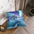 thumbnail image 5 of KLL Night At Lake Aurora 1 Decorative Throw Pillow Covers Velvet Soft for Couch Sofa Bedroom Living Room Outdoor (No pillow core)- 18"x18", 5 of 5