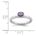 thumbnail image 5 of 925 Sterling Silver Stackable Expressions Polished Amethyst Ring Size: 10; for Adults and Teens; for Women and Men, 5 of 5