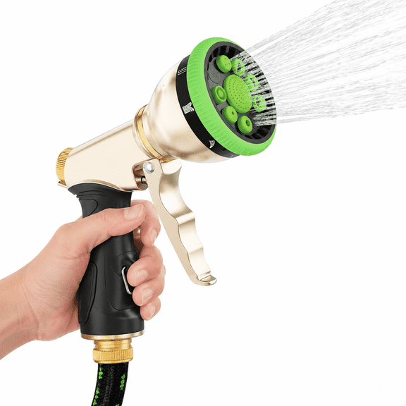 9 Adjustable Spray Patterns Heavy Duty Garden Hose Nozzle, High Pressure Metal Hose Sprayer, Multifunctional Adjustable Spray Nozzle for Lawn, Plant Irrigation, Car Wash and Pet Cleaning