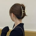thumbnail image 1 of Korean Style Ins Large Gold Metal Shark Gripper Hair Clip, 1 of 5