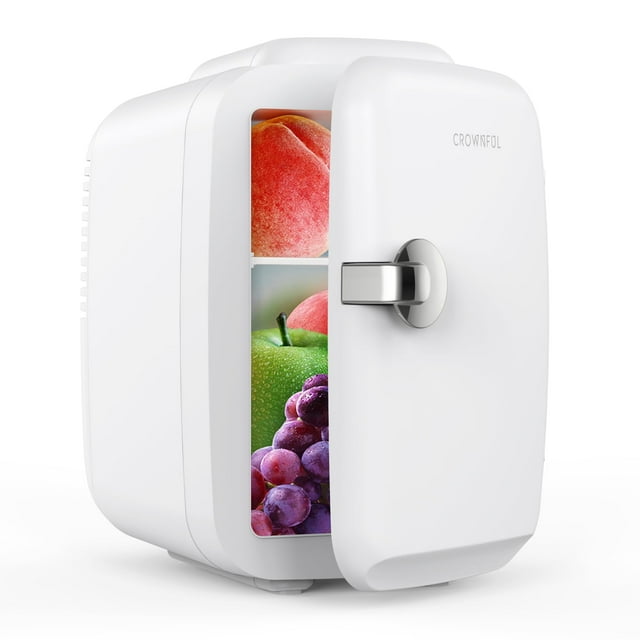 Mininevera CROWNFUL de 4 litros y 6 latas, portátil, color blanco