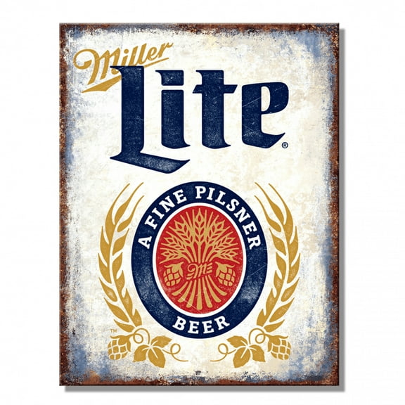Miller Lite A Fine Pilsner Beer Tin Sign 8.25 x 10.75