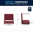 thumbnail image 6 of BizChair Set of 2 500 lb. Rated Lightweight Stadium Chair with Ultra-Padded Seat, Maroon, 6 of 14