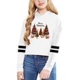 thumbnail image 1 of MIASHUI Sweat à Capuche pour Filles Imprimé de Noël Manches Longues Crop Top, Blanc, 6-7 Ans, 1 of 4
