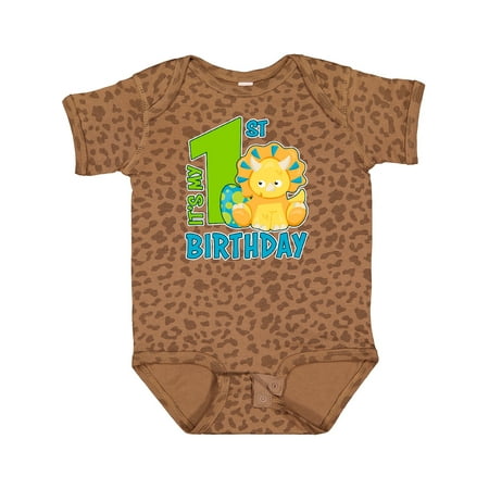 

Inktastic Its My 1st Birthday with Dinosaur Gift Baby Boy or Baby Girl Bodysuit