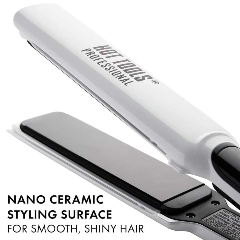 Hot Tools Pro Nano Hair Straightener, Digital Salon Flat Iron, 1.5