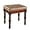 Yellowish Brown, variant on MODERION Solid Wood Vanity Stool with Padded Cushion, Piano with Wood Carving Legs, Button Breathing Leather Upholstered Seat, 18.89” x 18.5 x 14.17” Brown FD1533BN