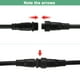 thumbnail image 5 of Uxcell 5-Set Conector Eléctrico Impermeable, Cable de 2 Pines de 7.9 In/20 cm con Conectores Macho y Hembra IP67 para Luces de Tira LED [Negro], 5 of 7