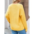 thumbnail image 3 of Women's Chunky Knit Sweater - Oversized Ribbed Crewneck Long Sleeve Top Fall Winter Casual Fashion, 3 of 7