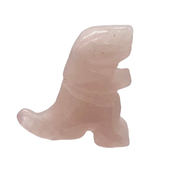 Rose Quartz Tyrannosaurus Rex Animal Figurine | 20x15x7mm | Pink | 1 Figurine