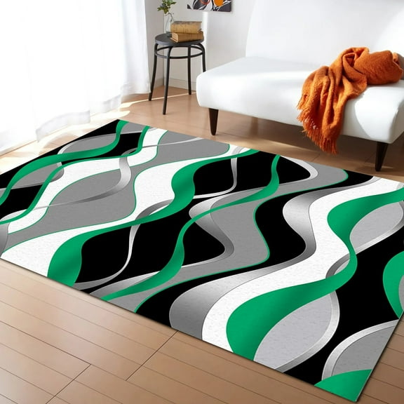 Line Gradient Emerald Green Living Room Carpet Coffee Table Floor Mat Study Bedroom Bedside Home ration Large Rug Floor Mat