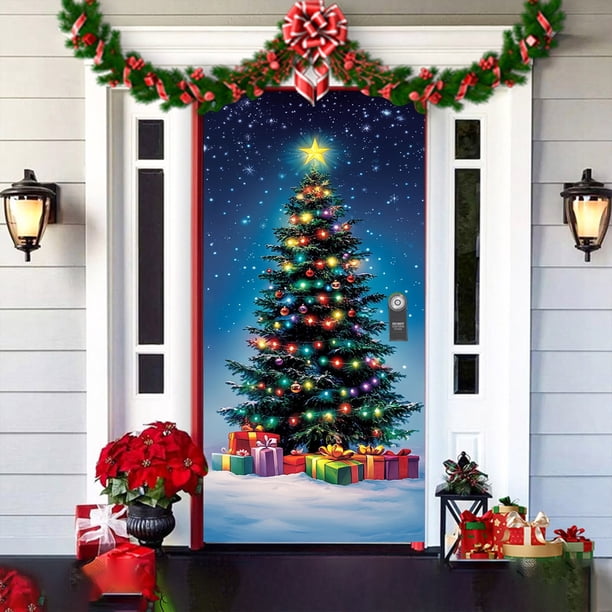 Cortina Para Puerta Navideña, Cubierta Para Puerta, Cubierta Para Puerta De Papá Noel, Tapiz Decorativo, Cortina Para Puerta De Fiesta, Tapiz Para Puerta, Decoración Para Fiesta De Navidad