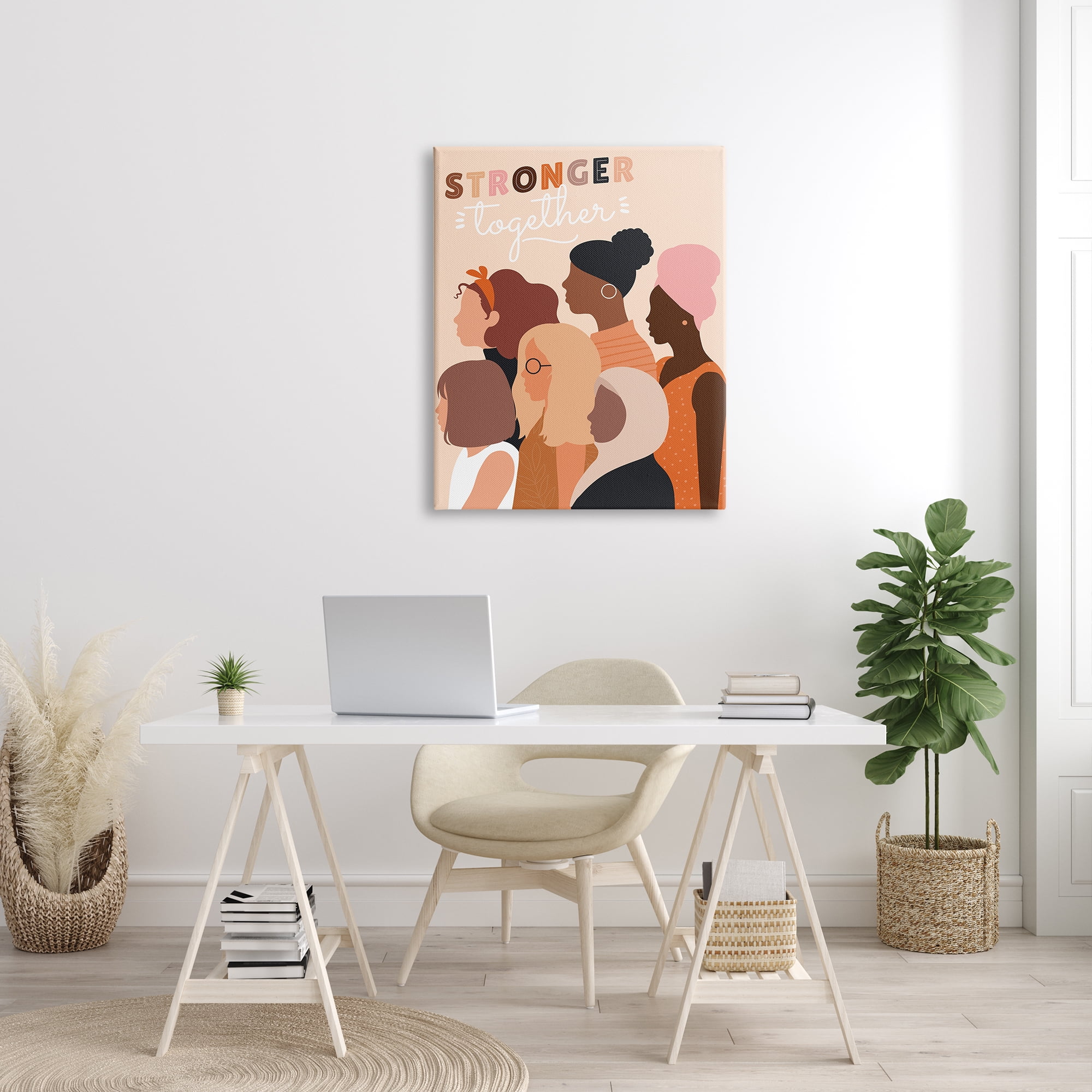 Design by Angela Nickeas Stronger Together Inclusive Phrase Group of Women 30 in x 40 in Painting Canvas Art Print, by Stupell Home Décor