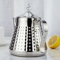 thumbnail image 2 of SANQIAHOME 1.2L(40oz) Stainless Steel Hammer Patterned Teapot With Removeable Infuser,Loose leaf cover,Silver, 2 of 12