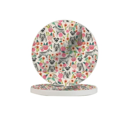

Circular Drink Coasters Set Cute Dogs Beautiful Home Decor Diatomite Heat-Resistant Diatomite Protect Table Countertop