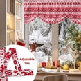 thumbnail image 5 of Christmas Tie Up Valances Curtain, Red Simple Elk Snowflake Winter Cartoon Texture Adjustable Rod Pocket Short Window Treatment Tie Up Curtains Valances for Kitchen Living Room Bathroom 60x18 Inches, 5 of 9