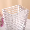 thumbnail image 4 of Crystal Glass Vase,Square Block Flower Vase Decor for Home Dining Table Living Room Centerpiece,Handmade Decorative Flower Vase, 4 of 5