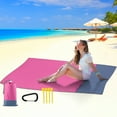 thumbnail image 5 of PureCasa Outdoor Picnic Blankets Beach Mats, PVC Portable Foldable Picnic Mats for Beach Camping Hiking, Waterproof, Lightweight, Solid Color, with Storage Bag, 1PC, 79"x83", Hot Pink, Rectangle, 5 of 5