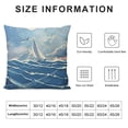 thumbnail image 5 of Blue Nautical Throw Pillow Cushion Case Clouds Seagulls Sailboat Ocean Sea Waves Adventure Serenity Pattern, Modern Accent Double-Sided Digital Printing,  Azure Blue Pale Blue, 5 of 5