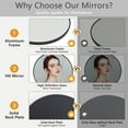 thumbnail image 5 of Abble 20" Wall Mirror Round Vanity Mirror Aluminium Framed Circle Bathroom Mirror Modern Wall Mirror, Black, 5 of 7