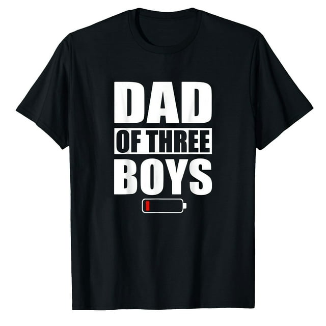 AALJY Hommes Papa de 3 Garçons Trois Fils T-Shirt Fête des Pères