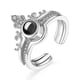 thumbnail image 1 of Corona Moda dos en uno 100 idiomas Te amo Anillos de pareja con boca abierta, 1 of 3